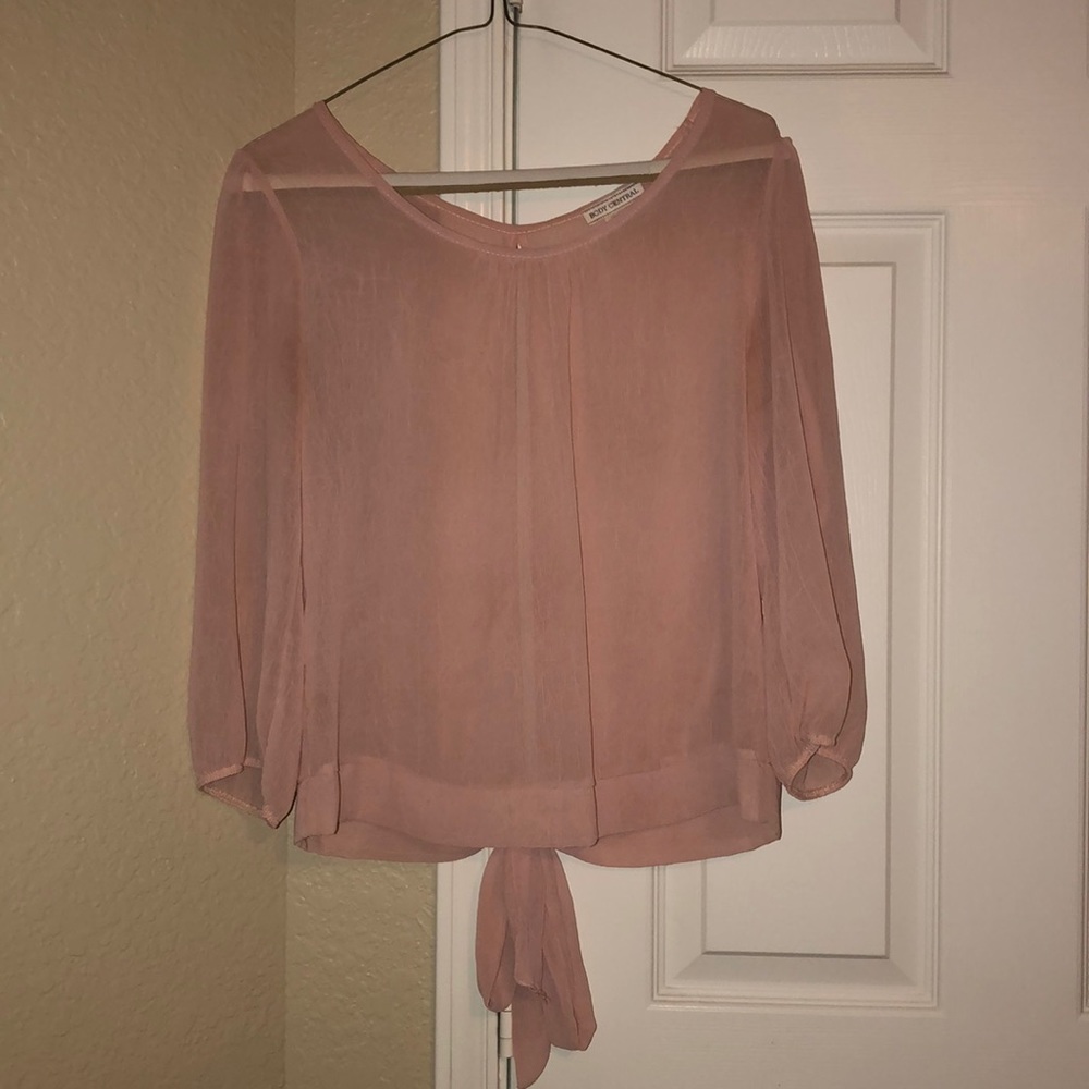 Pink long sleeve blouse